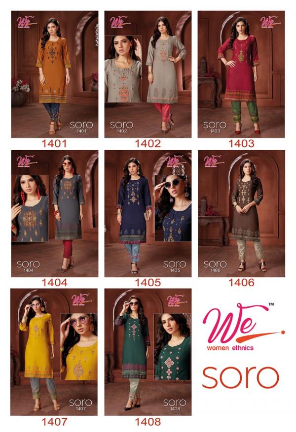 We Soro Rayon Print work Designer Exclusive kurti collection